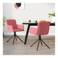 Drehbare Esszimmerstuhle 2 STK. Rosa Samt