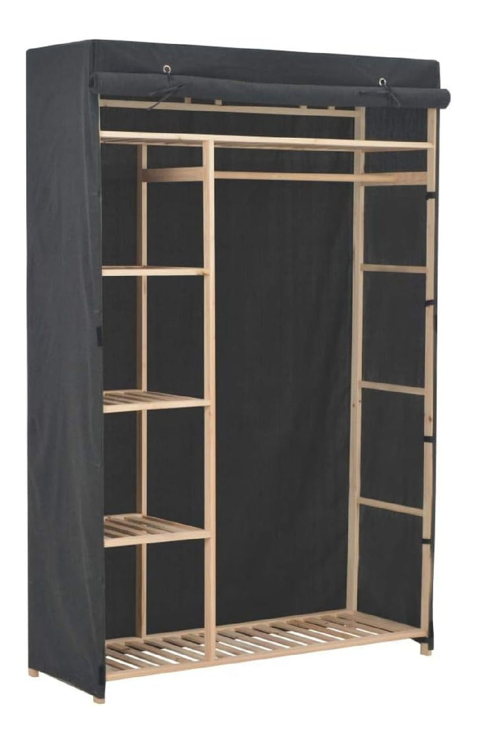 Kleiderschrank, grau, 110 x 40 x 170 cm, Stoff, Kleiderschrank, Kleideraufbewahrung, Schranke, Einheit fur Schlafzimmermobel, Mobel