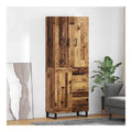 Highboard mit Schubladen aus Altholz 69,5 x 34 x 180 cm, Sideboard Buffet Cabinet mit Stauraum, modernes Storage Cabinet fur Wohnzimmer und Esszimmer, langlebiges Kitchen Sideboard