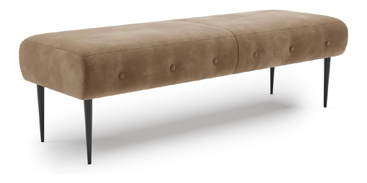 CAVADORE Sitzbank Amba, Trendige Polsterbank 2,5-sitzig fur Kuche, Esszimmer oder Wohnkuche / Kuchenbank passend zum 2,5-Sitzer Amba / 139 x 52 x 54 / Hochwertiges Mikrofaser: Hellbraun