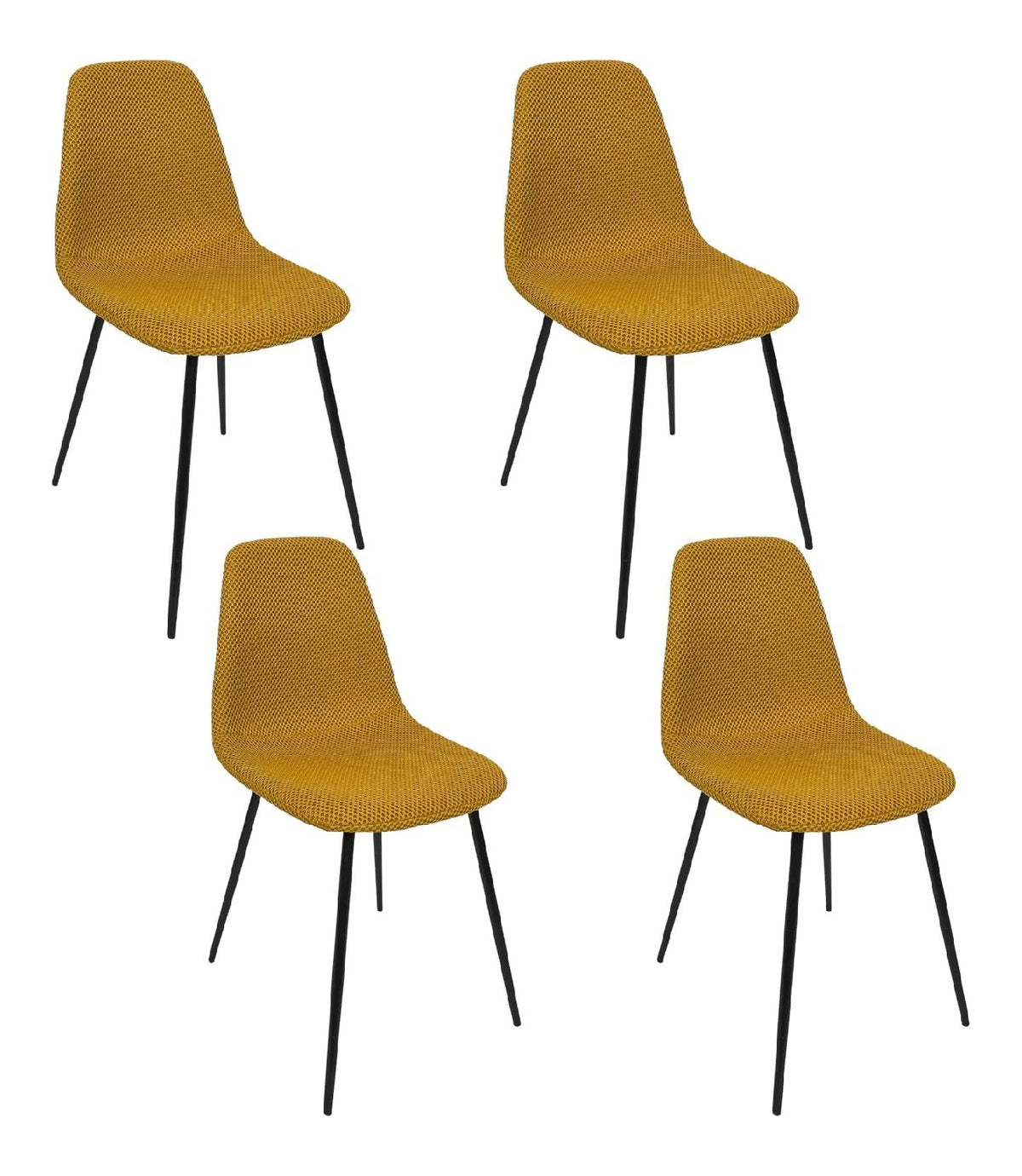 HOME DECO FACTORY 4er-Set Moderne Stuhle Klares Design Ergonomisch Gelb