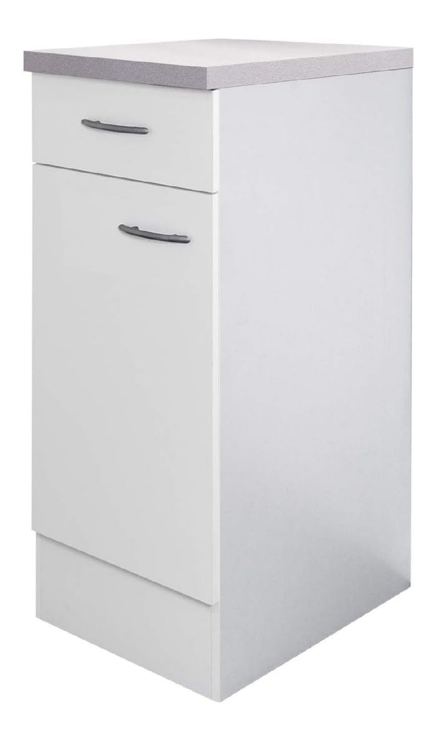 Kuchenschrank UNNA - Unterschrank - 1-turig, 1 Schublade - Breite 30 cm - Wei