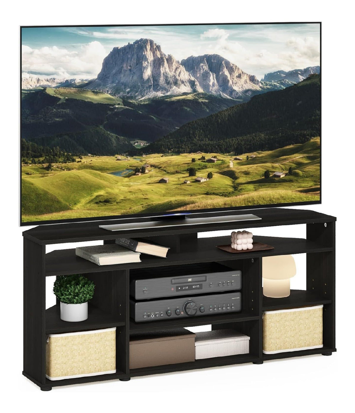 Jensen Eck-TV-Stander fur Fernseher bis zu 55 Zoll, Espresso