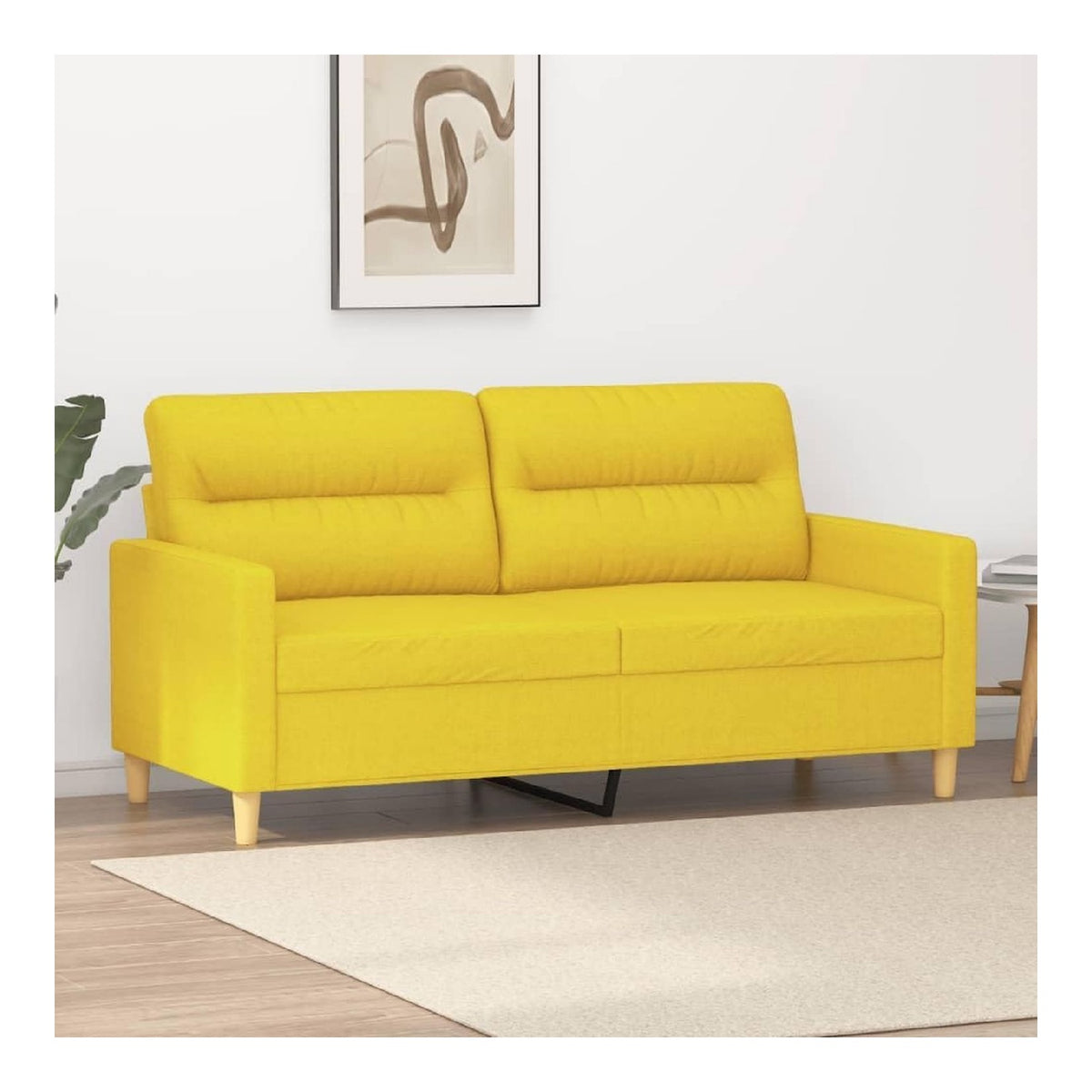2-Sitzer-Sofa, hellgelb, 140 cm, aus Stoff, Mobel, Gartensofa, Bett fur Terrasse, Au enbereich, Mobel