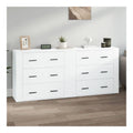 Bodenschrank Buffet Anrichte Besteckschrank Sideboards 2 STK. Wei Holzwerkstoff fur Wohnzimmer, Esszimmer und Kuche 80 x 33 x 70 cm