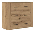 Sideboard Artisan-Eiche 80x33x70 cm Kommode mit 3 Schubladen