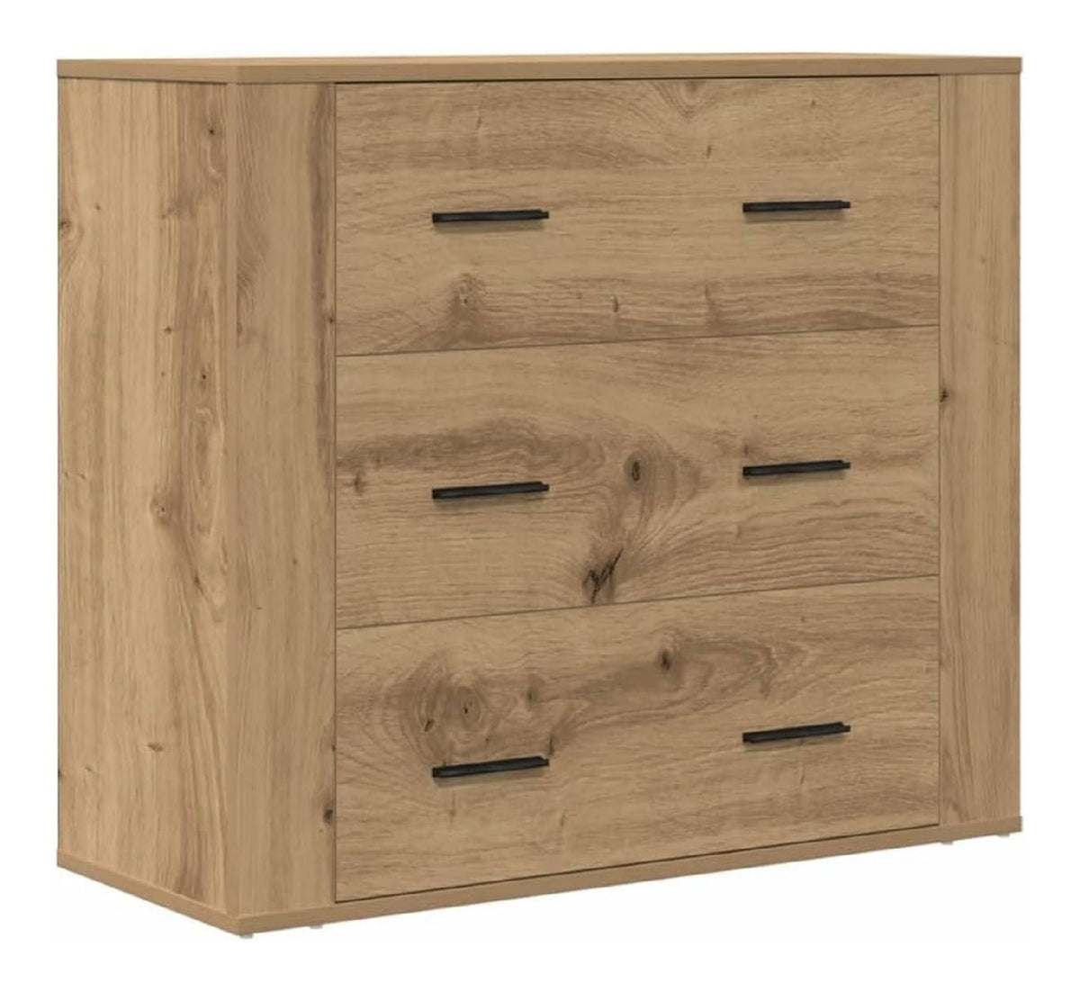 Sideboard Artisan-Eiche 80x33x70 cm Kommode mit 3 Schubladen