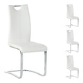 Esszimmerstuhl Schwingstuhl SABA, Set mit 4 Stuhlen, Chrom/wei