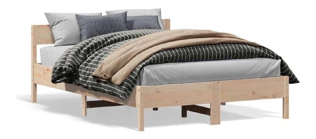 Massivholzbett Bettgestell Doppelbett Bettrahmen Bett Schlafzimmerbett Schlafzimmermobel ohne Matratze 150x200cm Kiefernholz 3032920de