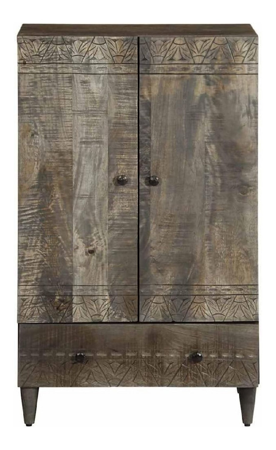 Anrichte aus Massivholz, Mango, 60 x 33 x 100 cm, Schwarz