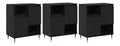 Sideboard 3er Set Schwarz Eichen-Optik Kommode Beistellschrank