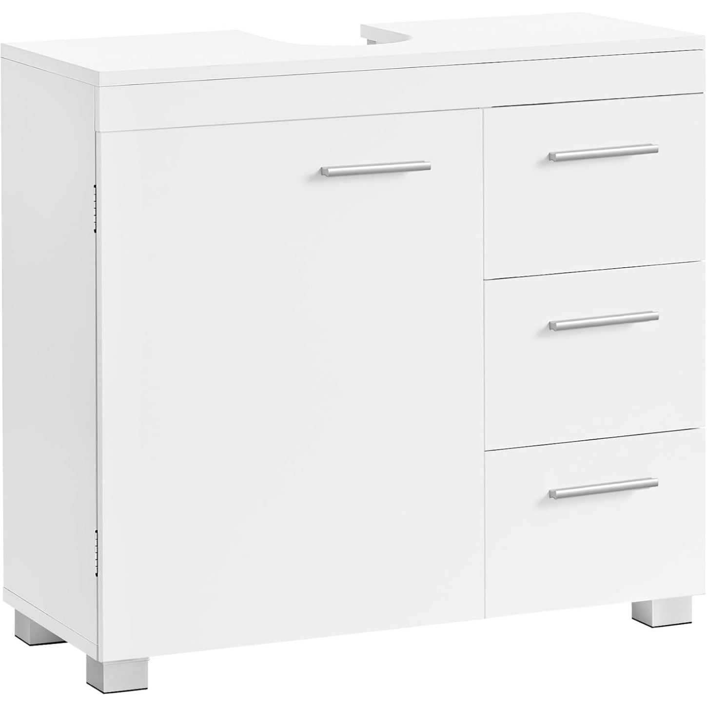 Waschbeckenunterschrank mit 3 Schubladen und 2 Fachern, 30 ¡Á 70 ¡Á 64 cm, Wolkenwei?