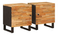 Nachttisch 2er Set Massivholz Mango Tisch Braun 40x33x46 cm