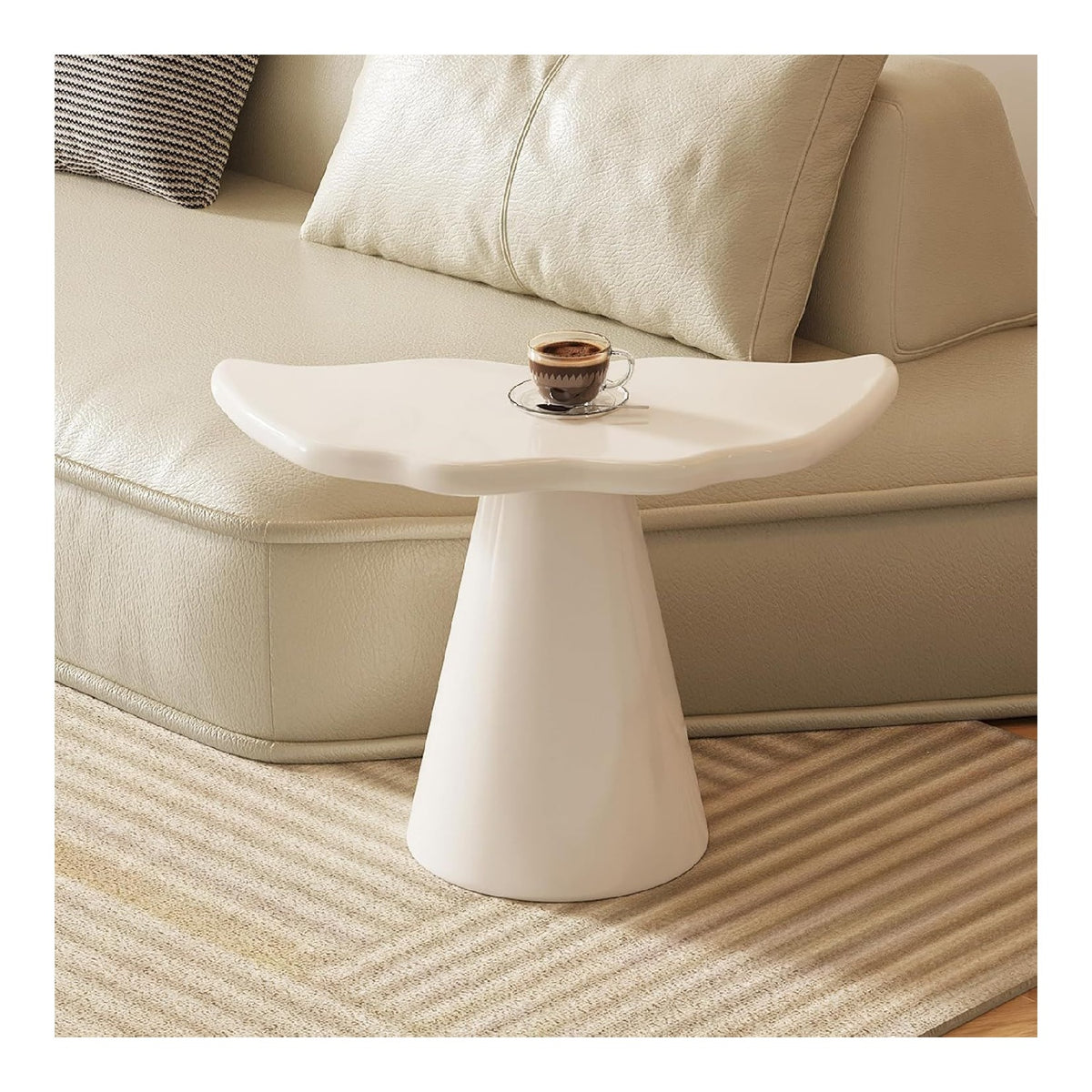 Miuuod Kleiner Beistelltisch, unregelma iger Couchtisch, Kleiner Tisch fur Wohnzimmer, Schlafzimmer, Buro