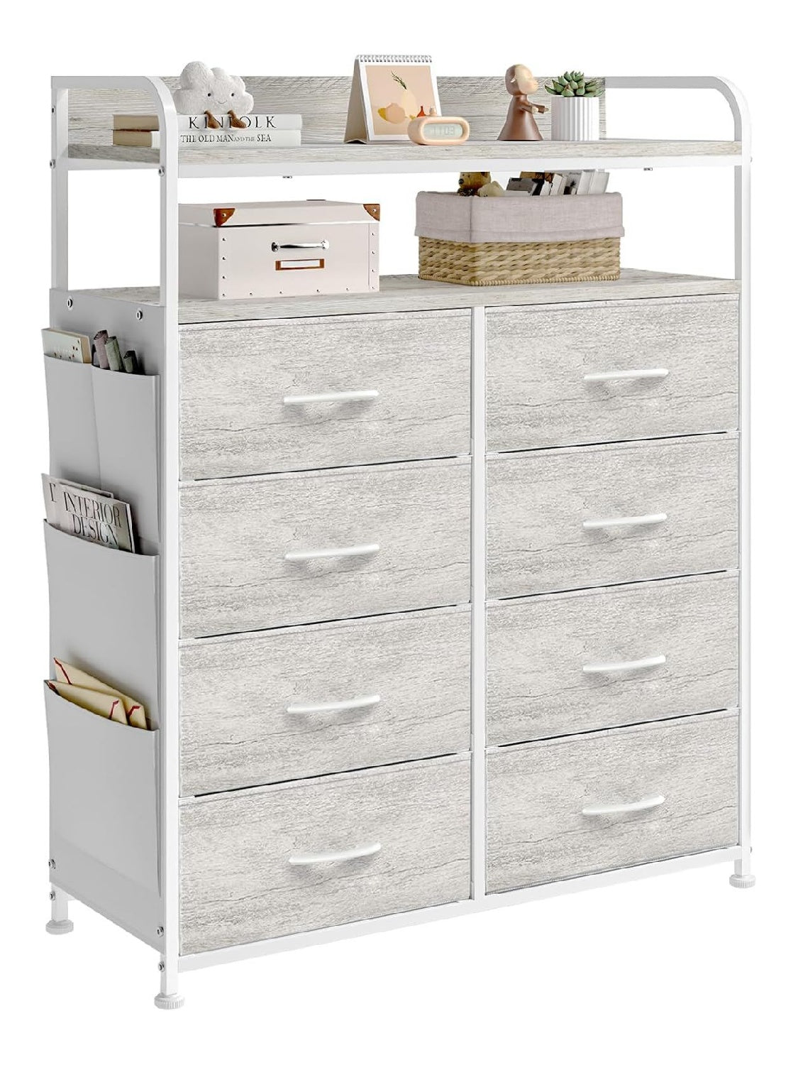 Kommode Schlafzimmer, gro er Stauraum fur, Wei -Eiche