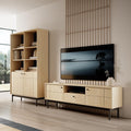 2-teilige Wohnwand mit TV-Lowboard in Eichenoptik