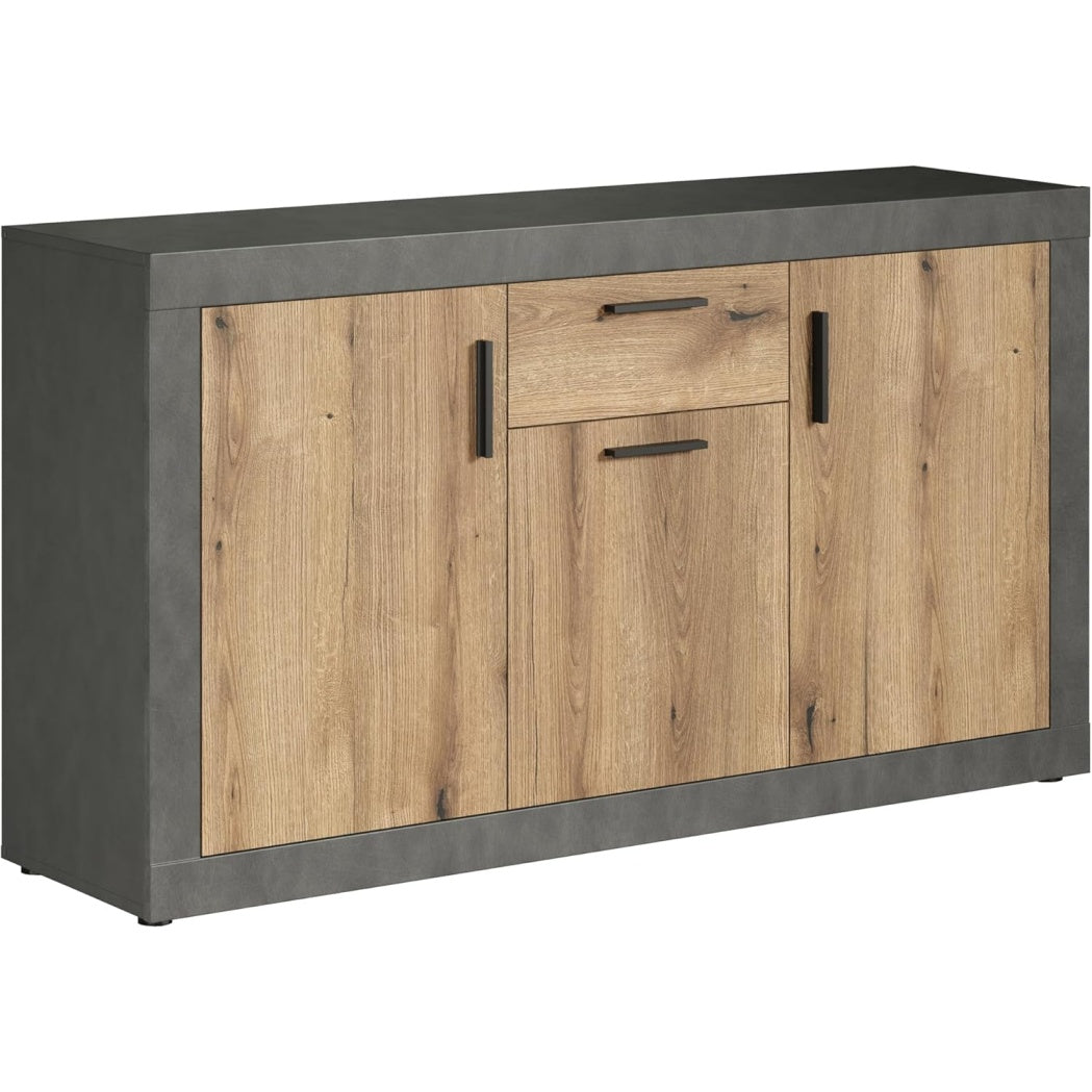 Sideboard in Matera und Evoke-Eiche mit 5 Fachern und 3 Einlegeb?den, 149 ¡Á 83 ¡Á 40 cm