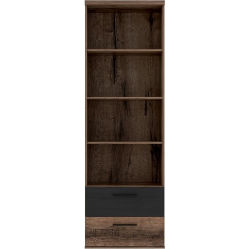 B¨¹cherregal aus Holzwerkstoff in Edeleiche und Schwarzeiche, 220,1 ¡Á 210,5 ¡Á 62,5 cm