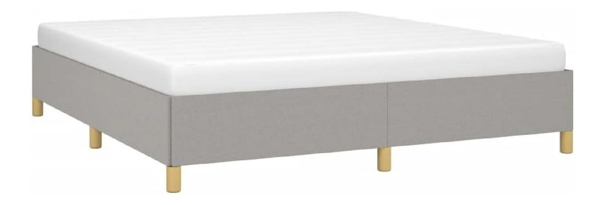 Polsterbett Doppelbett Bett Bettgestell Bettrahmen Lattenrost Ehebett Stoffbett Schlafzimmerbett Schlafzimmermobel Hellgrau 180 x 200cm Stoff