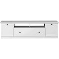 TV-Lowboard mit 2 T¨¹ren, Klappe und offenem Fach in Wei?