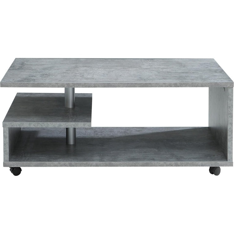 Couchtisch aus Holzwerkstoff in Hellgrauer Betonoptik, 105 ¡Á 60 ¡Á 45,6 cm